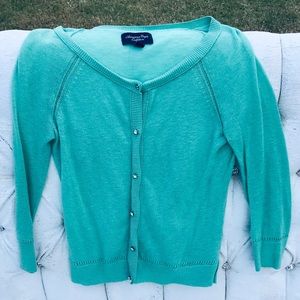 American Eagle Green Cardigan with Bling Size S